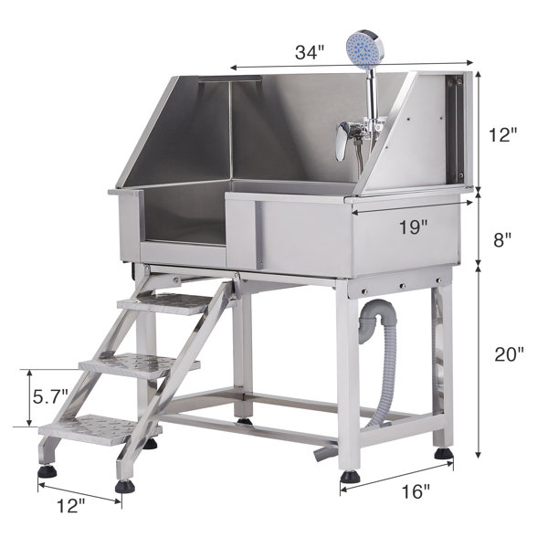 COZ Stainless Steel Dog Bathtub and Grooming Tub & Reviews Wayfair